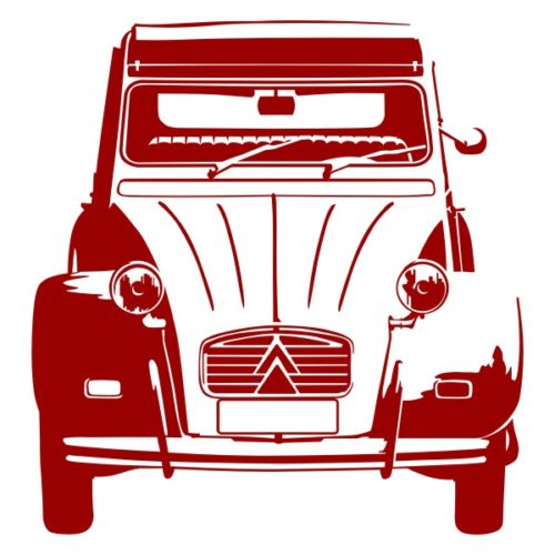 Sticker 2CV Charleston de face décoration portes