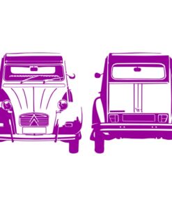 Sticker 2CV Charleston face et dos pour porte recto-verso