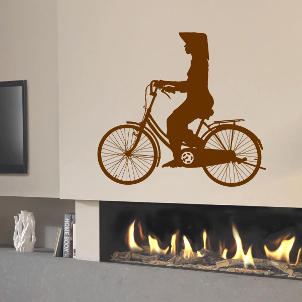 Sticker décoration murale cycliste