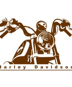 Sticker mural moto guidon Harley Davidson