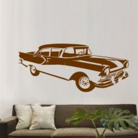 Voir la voiture entière sticker mural voiture americaine ancienne