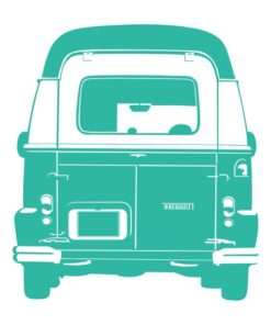 Sticker de l'estafette Renault spécial déco porte