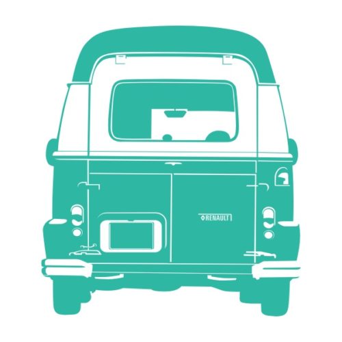 Sticker de l'estafette Renault spécial déco porte