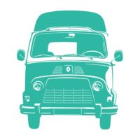 Sticker de l'estafette Renaut décoration spécial porte