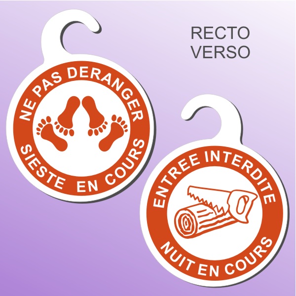 Panneau humour réversible pour porte de chambre