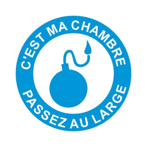 Sticker signalisation humour pour chambre ado