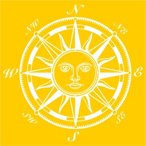 Sticker d'une ancienne rose des vents en négatif