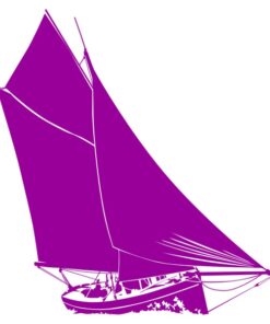 Sticker mural ancien voilier sloop homardier