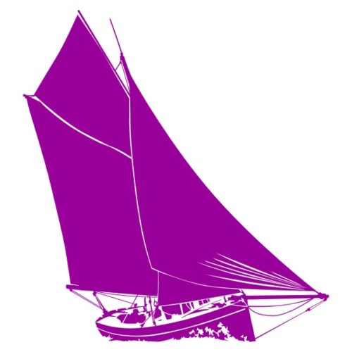 Sticker mural ancien voilier sloop homardier