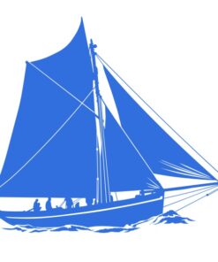 Sticker mural d'un ancien voilier sloop langoustier