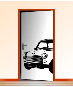 Sticker décoration porte de la Mini-Cooper