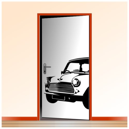 Sticker décoration porte de la Mini-Cooper