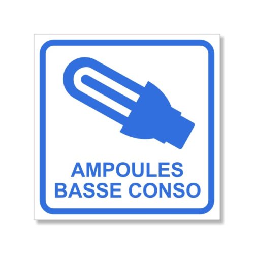 Sticker Recyclage des ampoules basse consommation Signalétique