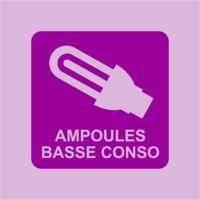 Panneau pour le tri sélectif et le recyclage des ampoules basse consommation