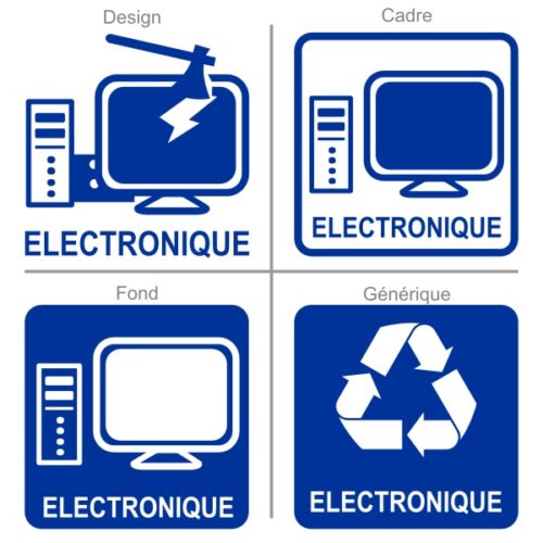 Panneau pour la signalétique du recyclage des appareils électroniques
