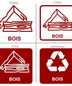 Panneau ou sticker pour le tri sélectif du bois et des dérivés bois