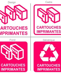 Sticker signalisation poubelle pour le recyclage des cartouches d'imprimantes