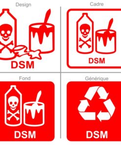 Sticker de signalisation poubelle pour le tri des déchets spéciaux ménagers