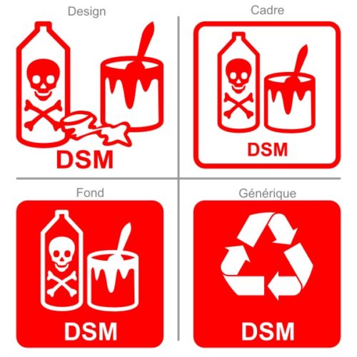 Sticker de signalisation poubelle pour le tri des déchets spéciaux ménagers