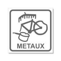 Panneau recyclage des métaux Sticker ou panneau pour le tri sélectif des métaux