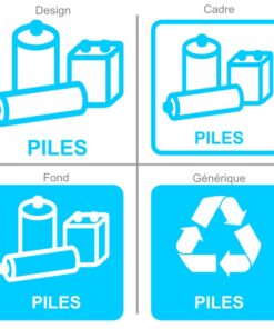 Panneau autocollant pour le tri sélectif des piles