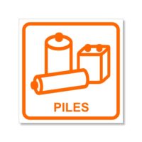 Panneau signalétique recyclage des piles