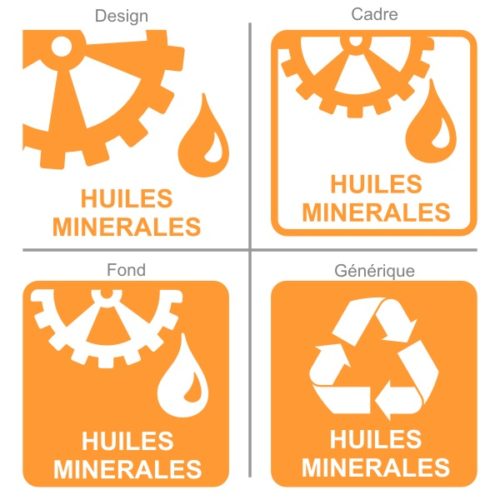 Sticker signalétique tri sélectif des huiles de vidanges