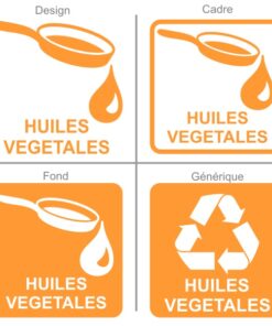 Sticker ou panneau pour le recyclage des huiles alimentaires
