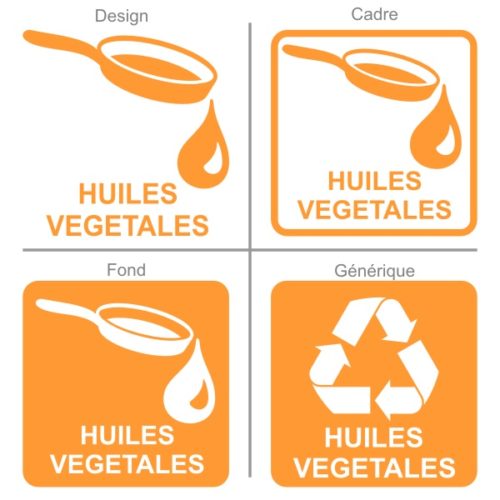 Sticker ou panneau pour le recyclage des huiles alimentaires