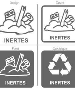 Sticker ou panneau de signalisation pour le recyclage des gravats inertes