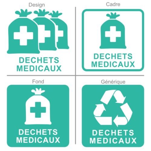 Panneau pour le stockage des déchets médicaux en sacs