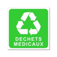 Sticker signalétique pour le tri des déchets médicaux