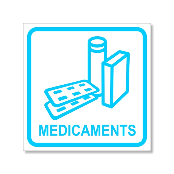 Sticker signalétique pour le recyclage des médicaments