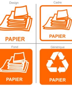 Sticker signalétique pour la récupération et le recyclage des papiers