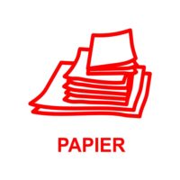 Sticker recyclage des papiers Panneau pour la collecte et le recyclage des papiers