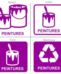 Sticker pour le recyclage des vieux pots de peinture