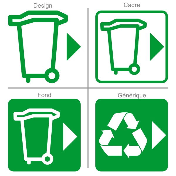Signalétique adhésive pour les conteneurs à poubelle