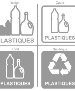 Sticker signalétique pour la récupération et le recyclage des bouteilles plastiques