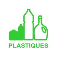 Sticker recyclage des plastiques Panneau signalétique pour le tri sélectif des plastiques