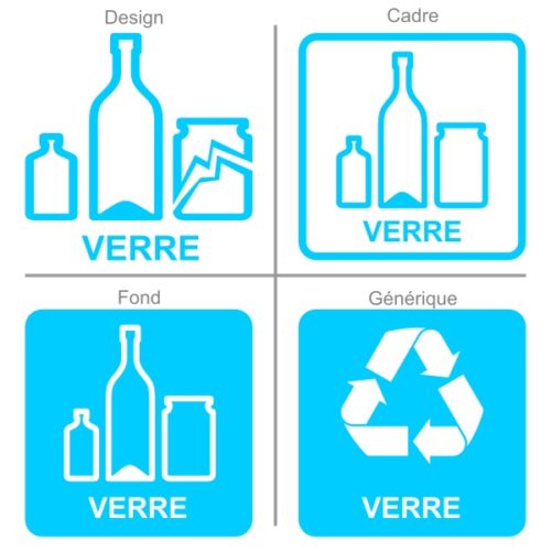 Panneau pour le recyclage et le tri sélectif des bouteilles en verre