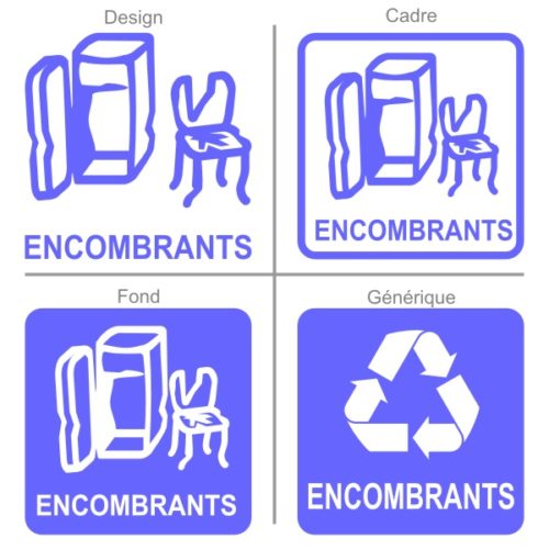 Sticker pour le tri et le recyclage des encombrants
