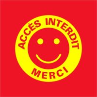 Sticker accès interdit Panneau accès interdit pour poser sur la porte
