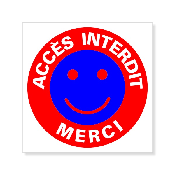Sticker Accès interdit Signalétique smiley Decorenkit La boutique