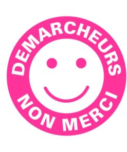 Sticker anti démarcheurs signalétique smiley