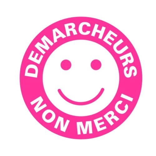 Sticker anti démarcheurs signalétique smiley