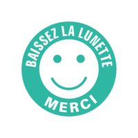 Sticker baissez la lunette des WC Panneau baissez la lunette merci