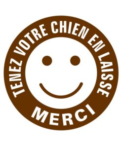 Sticker prière de tenir votre chien en laisse
