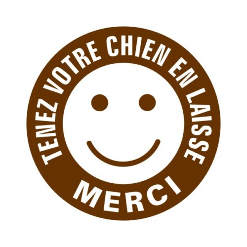 Sticker prière de tenir votre chien en laisse