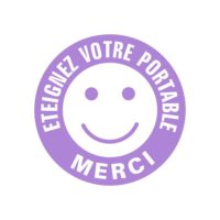 Panneau éteignez votre portable Sticker éteignez votre portable smiley