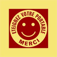 Panneau signalétique éteignez votre portable Sticker éteignez votre portable, signalétique lieux publics